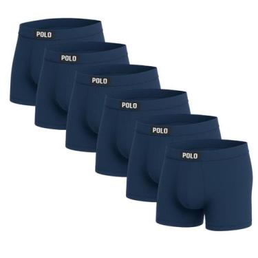 Imagem de Kit 6 Cuecas Boxer Polo Star Viscose Masculina Toque Gelado, Azul mari