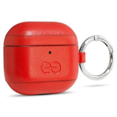 Imagem de Capa Dreem Om com Chaveiro Compatível com AirPods 4, Case Protetor em Peça Única com Casca Rígida e Couro Vegano de Luxo