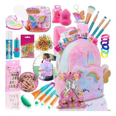 Imagem de Kit Maquiagem Infantil Completo Com Mochila Criança Meninas