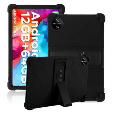 Imagem de Capa para tablet DOOGEE Tab A9 de 10 polegadas, capa de proteção para tablet NOUKAJU Tablet, suporte ajustável, silicone macio, capa de proteção de silicone para DOOGEE Tab A9 (preto)