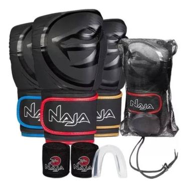 Imagem de 2X Kit Luva De Boxe Naja + Protetor Bucal + Bandagem