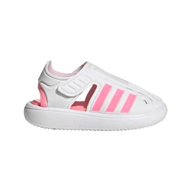 Imagem de adidas Sandália aquática infantil de verão fechada, Branco/Rosa/Rosa Claro, 8 Toddler