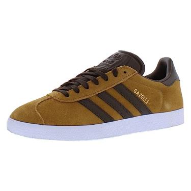 Imagem de adidas Tênis masculino Cblack/Ftwwht/Goldmt unissex Gazelle ADV Core blackFtwr Branco/dourado met. 48 EUA, Mesa/marrom/branco-marrom, 37