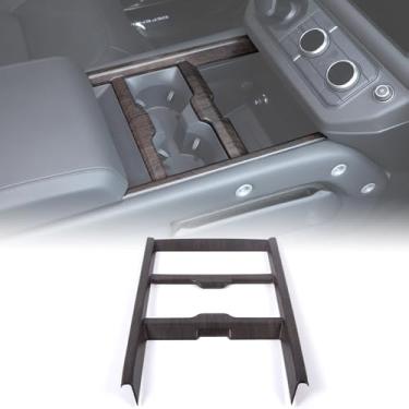 Imagem de Bekantogy Capa de acabamento de painel de consoles centrais compatível com Land Rover Defender 90 110 130 2025+ molduras de suporte de copo para painel antiarranhões moldura decorativa (grão de
