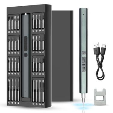 Imagem de Kit Tapafasca Elétrica, Armazenamento Magnético, Velocidade 200RPM, Torque 0.15-0.35N.m, Aparafusa Elétrica Sem Fio Carregamento USB, Corta-Parafusos Recarregável Tipo-C com Luz LED (66 EM 1)