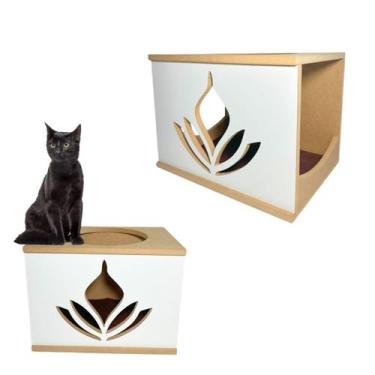 Imagem de Nicho Para Gato Flor de Lotus Resistente Montado com Carpete Antiderra