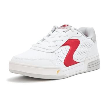 Imagem de Skechers Tênis masculino clássico Viper Court, Branco/Vermelho, 44