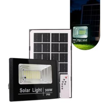 Imagem de Refletor Solar Led Holofote 300w Placa Bateria Prova Dágua