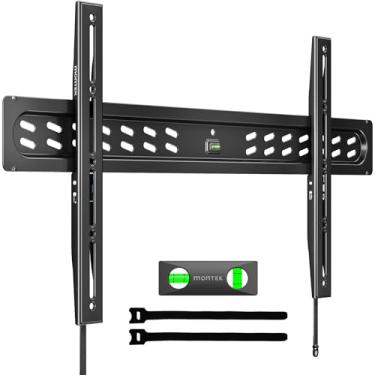 Imagem de monTEK Suporte de parede de TV fixo ultrafino para TVs planas e curvas de 109 a 241 cm, perfil super baixo de 2,4 cm da parede, comporta 68 kg, suporta VESA 800 x 400, serve para pinos de 40,6 cm/45,7
