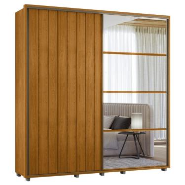 Imagem de Guarda Roupa Casal 230cm Com Espelho Verbena Cinamomo Z10   - Mpozenato