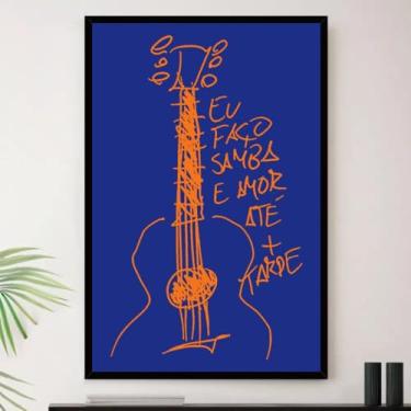 Imagem de Genérico, Quadro Samba Por Amor Violão Musica Decorativo A4 23x33cm