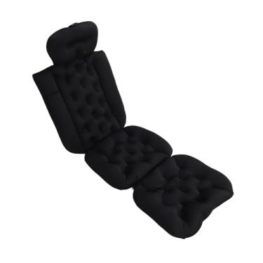 Imagem de Cocoarm Travesseiro de Banho para Corpo Inteiro Travesseiro de Banheira Travesseiro de Banheira para Corpo Inteiro Com 6 Ventosas Antiderrapantes para Apoio na Cabeça Pescoço e Costas (BLACK)