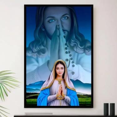 Imagem de Genérico, Quadro Nossa Senhora Aparecida Jesus Decorativo A4 23x33cm