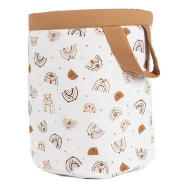 Imagem de Cesto Organizador Brinquedos ou Roupas em tecido 42 cm menino 01 pç (urso caramelo)