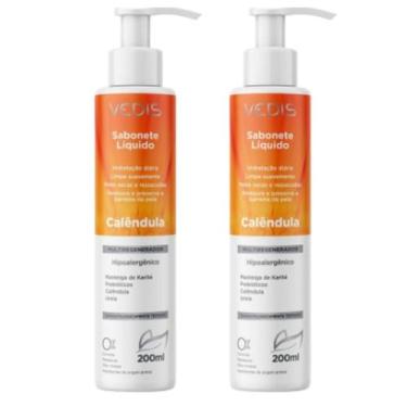 Imagem de Kit 2 Sabonete Líquido Calêndula Hipoalergênico 200Ml - Vedis
