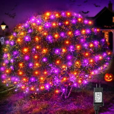 Imagem de Luzes de Halloween BLCtec 200 LED 2,5 m x 1,5 m, laranja, roxa, rede