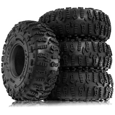 Imagem de STMU 1.9 S5 Mud Tires Set Offset -10mm Beadlock Wheel Rim for 1/10 RC Crawler Car Axial SCX10 SCX10 II SCX10 III 90046 UTB18 TRX4 SCX10 Pro AXI03007 TRX6 Gen7/8 D90 VS4-10 MST CFX RC (1.9Tiers)