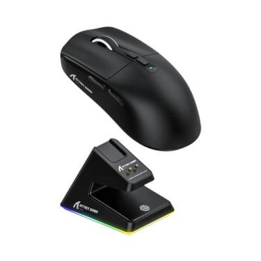 Imagem de Mouse Gamer RGB Sem Fio Attack Shark X6 Com Base De Carregamento Magné