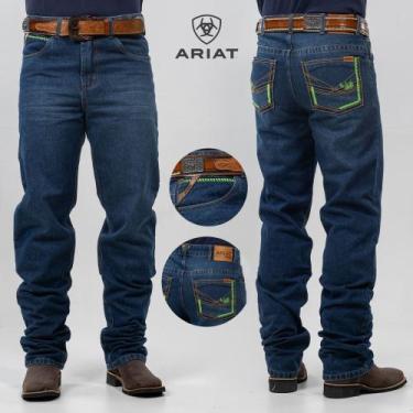 Imagem de calça country masculina jeans rodeio ,americana e barra balão tradicio