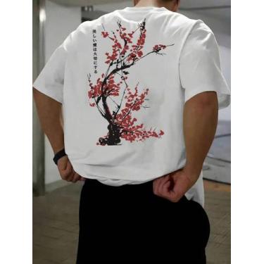 Imagem de Camiseta Manga Curta T-shirt Personalizada Masculina Flores - crushed,