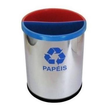 Imagem de Lixeira Mix Em Inox Polido Com 2 Divisões 25 Litros Mix2I