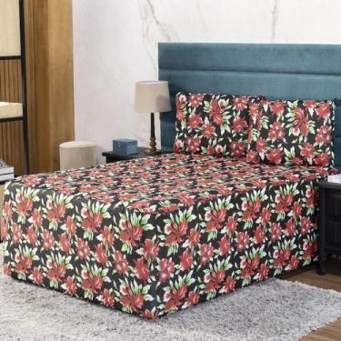 Imagem de Jogo De Lençol Luva Casal Conjugada Colchão E Box Malha 3P - Ametista 