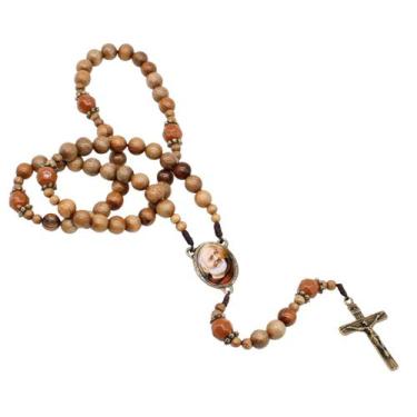 Imagem de Terço Rosário Padre Pio Madeira Imbuia 8 mm - FORNECEDOR 6