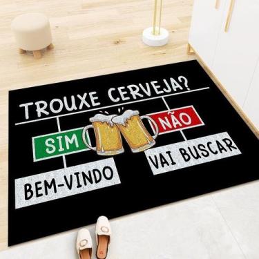 Imagem de Tapete Porta Doce Lar Emborrachado 58x38cm  Antiderrapante e Decorativ