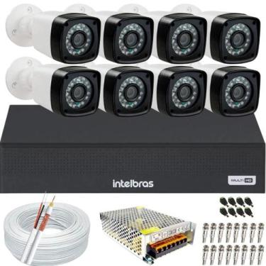 Imagem de Kit Cftv 08 Câmeras Segurança 1080p Dvr Intelbras 8 canais Full Hd