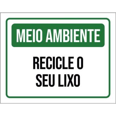 Imagem de Kit 3 Placas Meio Ambiente Recicle Seu Lixo Verde