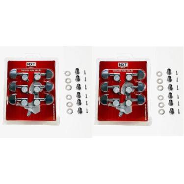 Imagem de Kit 2 Tarraxa Tarracha Blindada Para Violão Aço - Mxt