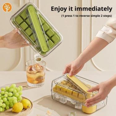 Imagem de Forma de gelo com tampa e caixa coletora portátil degelo rápido zero c