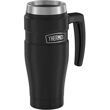 Imagem de Thermos Caneca de viagem Stainless King 473 ml com alça, preto fosco, número do modelo: SK1000BKT4