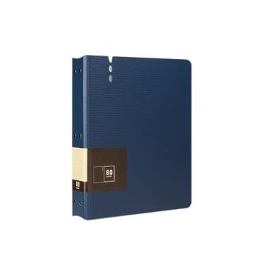 Imagem de Pasta de documentos A4 com 80 páginas com inserções transparentes, armazenamento de arquivos de dados, material de escritório, suporte de documentos (azul)