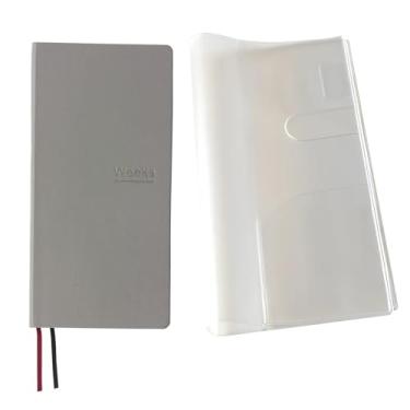 Imagem de Agenda semanal sem data, organizador de bolso, agenda, agenda, bloco de notas A6 (cinza claro com capa)