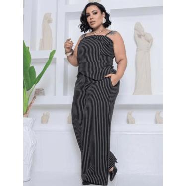 Imagem de Conjunto Feminino Alfaiataria de Duas Peças estilo Elegante Plus Size 