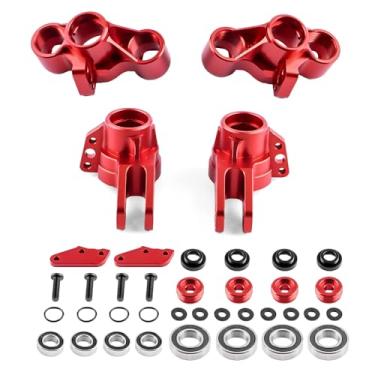 Imagem de GLOBACT Aluminum Front RC Steering Knuckles Blocks with Rear Hubs Kit for ARRMA 1/8 Kraton Notorious Outcast 6S RC Upgrades Parts Replace AR330505 AR330404