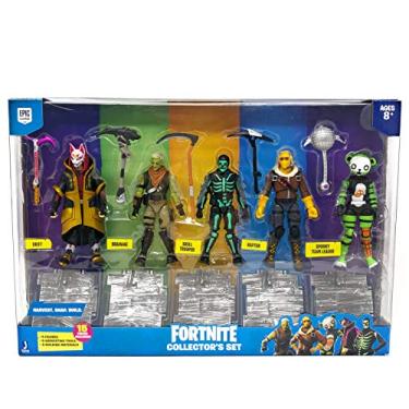 Imagem de Fortnite Action Figures 15 Piece Collectors Set - 5 Character Figures, 5 Harvest Tools, 5 Building Materials - Spooky Team Leade