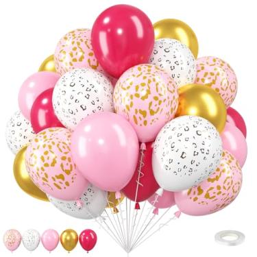 Imagem de Cheetah Balloons, 12 Inch Pink and Gold Leopard Print Balloons Cheetah Print Latex Jungle Animal Balloon Cheetah Decorations for Wild Birthday Baby Shower Zoo Jungle Safari Theme Party Supplies