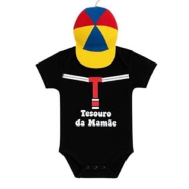 Imagem de Fantasia Kiko bebê menino body temático com chapéu Turma do Chaves (com chapeu, G)