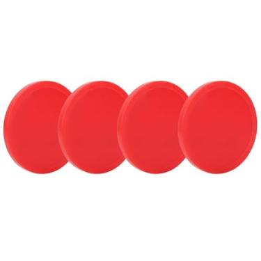 Imagem de Cryfokt Discos de Air Hockey, Empurradores de Air Hockey, Vermelho Durável de 3 Tamanhos para Jogos de de Sala de Jogos para Mesas de (Pequeno (63mm))