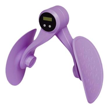 Imagem de oshhni Exercitador de coxa interna com contador, equipamento para exercícios em casa, estrutura triangular, dispositivo para exercícios musculares de perna, Roxo