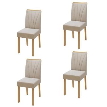 Imagem de Kit com 4 Cadeiras para Sala de Jantar para Sala de Jantar Pés Madeira
