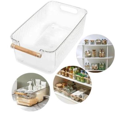 Imagem de Cesto Organizador Transparente De Geladeira Armário Banheiro - bbless