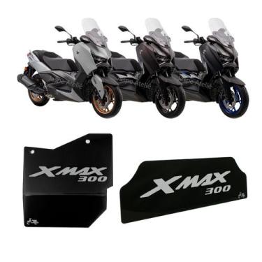 Imagem de Kit Protetor Motor E Divisória Grande Acrílico Xmax 300 - Jaspe Ateliê