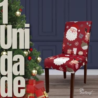 Imagem de Capa de Cadeira Natalina Joy - Bordô - OK Darling