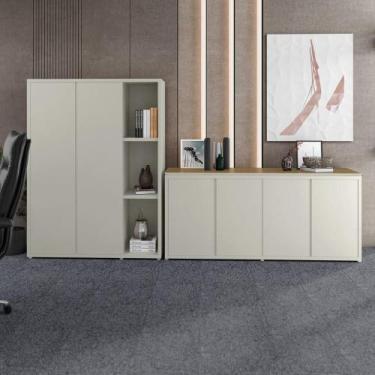 Imagem de Conjunto de Escritório 2 Peças Armário Livreiro e Balcão Oslo - EDN MO