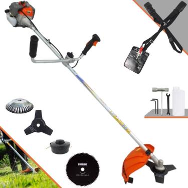 Imagem de Cortador de Grama VR330P Vulcan À Gasolina 33cc 1,2HP 10000rpm Com Guidão Anti-Vibração Carretel + Faca 3 Pontas + Faca 80 Dentes + Escova 38 Cerdas