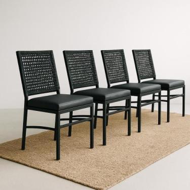 Imagem de Cadeira Corda Nautica Preta  Sala, Varanda, Sacada, Cozinha - Cadeira 