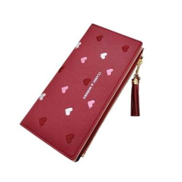 Imagem de Carteira Feminina Porta Cartão Dinheiro - NoBrand, Vermelho